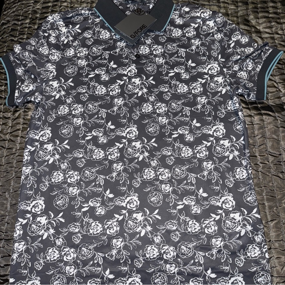 G/FORE Golf Polo Shirt Mens S  POPPY Floral GFORE  S/S NWT